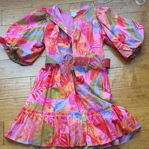 J. Marie Vibrant Pink and Orange Dress